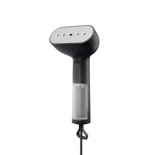 Steamery Handheld Clothes Steamer Cirrus Core, 1350W, Steam Output 0.74 oz/min, Heat up in 15 Seconds, Dry Steam Technology, Hanging Loop, Visible Water Tank, Portable, Scandinavian Design, Black - color: Black