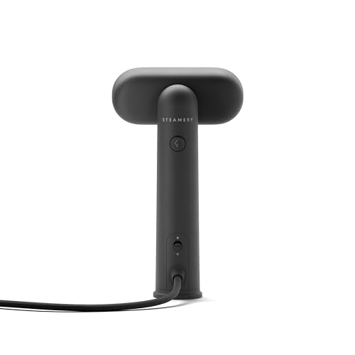 Steamery Travel Steamer Cirrus Lite, 1200W, Steam Output 16g/min, Heat up 18 Seconds, Portable & Packable, Rotating Steam Head, Dry Steam Technology (Black)