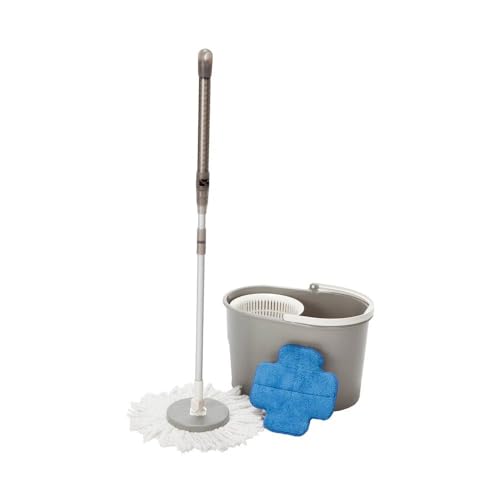 Dawai Felicity Tornado Spin Mop & Bucket System with Wringer – 360° Microfiber Floor Cleaning Mop, Hands-Free Spin Dry, Reusable Washable Mop Heads for Hardwood, Tile, Laminate & All Hard Floors