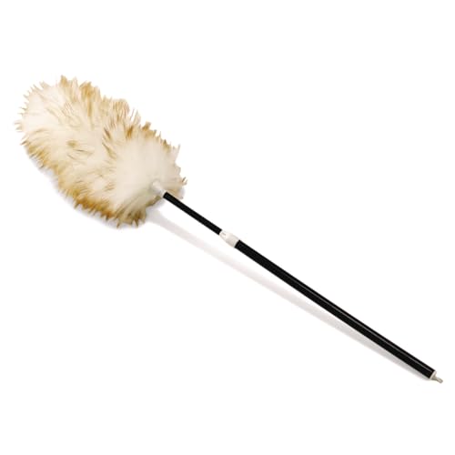 Rubbermaid Commercial Products Lambswool Duster with Telescoping Plastic Handle, 30"- 42", Black, for Industrial/Professional Dusting of Large Spaces