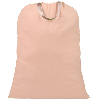 LOLOMLO Extra Large Canvas Laundry Bags with Handles & Drawstring Closure, Heavy Duty Tears Resistant Clothes Storage Travel Bags, Machine Washable Multi Use Laundry Bag liner for Laundry Hamper - color: Light Pink