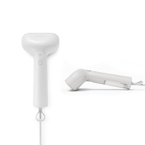 Steamery Handheld Clothes Steamer Cirrus Core, 1350W, Steam Output 0.74 oz/min, Heat up in 15 Seconds, Dry Steam Technology, Hanging Loop, Visible Water Tank, Portable, Scandinavian Design (White) - color: White
