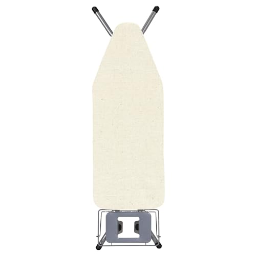 Household Essentials Universal Ironing Board Cover and Pad, Natural Cotton Canvas with NanoMax Coating, Fits Standard and Wide Boards, Cream Finish