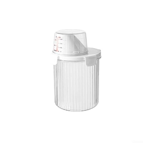 Detergent Storage Box Large Capacity Plastic Container with Lid for Laundry Soap Powder Organization Kitchen Pantry Household Cleaning Supplies Storage Jar 800ML 1350ML 1800ML Transparent - color: A