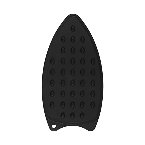 HARFINGTON Silicone Iron Rest Pad, Multipurpose Iron Hot Resistant Mat Iron Rest Plate for Ironing Board Hot Heat Resistant Steam Compact Mat, Black - color: Black