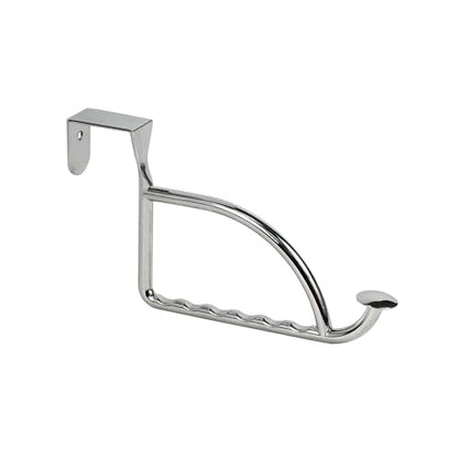 Spectrum Stratford Chrome Over The Door Hook Valet for Hanging Clothes Towels Robes, Easy Hang Sturdy Steel Door Hanger for Closet Bedroom Bathroom Laundry Room Door, Fits Doors Up to 1.3” Thick