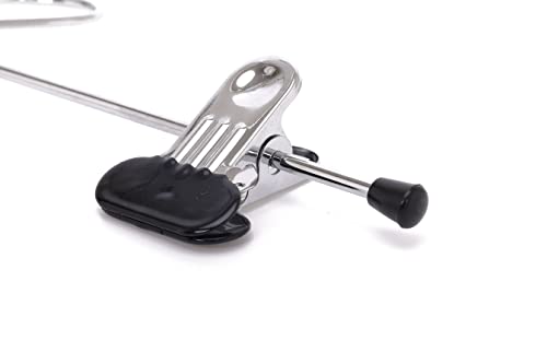 12 Quality Pants Hangers Heavy Duty Add-on Skirt/Slack Metal Hanger, Extra Wide Adjustable Clips, Multi Stackable Add on Hangers, Chrome, Jeans, Bottoms (12)