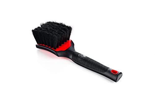Detail Factory - ProGrip Interior Scrub Brush - Soft Bristles - Rubber Grip for Maximum Stability and Comfort - Curved Head Profile for Better Clearance - Red - color: Red
