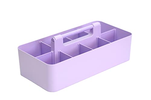 Portable Caddy - Stackable Plastic Caddy with Handle | Desk, Makeup, Dorm, Classroom Art Organizer (Made In Usa) (Lavender/Orion Gray) - color: Lavender / Orion Gray