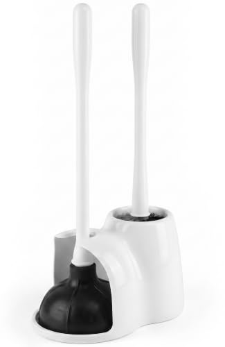 2 in 1 Toilet Plunger and Brush Set White, 9.3×6.3×15.2 in - color: White With Plunger