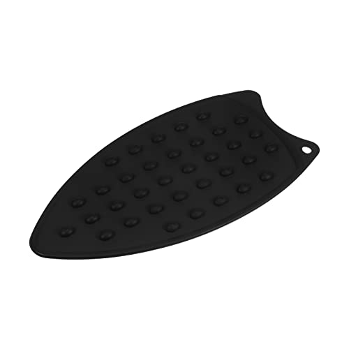 HARFINGTON Silicone Iron Rest Pad, Multipurpose Iron Hot Resistant Mat Iron Rest Plate for Ironing Board Hot Heat Resistant Steam Compact Mat, Black - color: Black