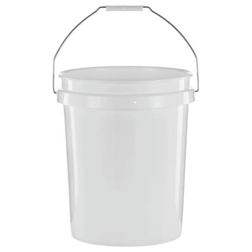 2 Gallon Plastic Bucket 2-Pack with Metal Handle, White