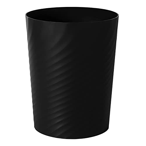UUJOLY Plastic Small Bathroom Trash Can Wastebasket Garbage Can, Black - color: Black, size: 1.8 Gallon/1 Pack