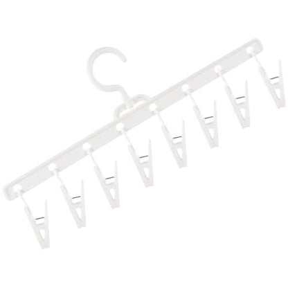 BESTYASH Foldable Windproof Clips Socks Clips Multi-Purpose Hanger with 8 Clips for Socks Underwear Hat Storage Laundry Drying Rack Closet Organization