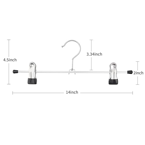 Pants Hangers with Clips, Skirt Hangers,14 Inch 50 Pack, Black - color: Black-50pack, size: 14Inch