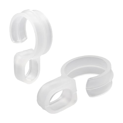 HEVSTIL 30 Pack Windproof Hooks for Clothesline – Fit 26-29mm Rods – Heavy Duty Plastic Anti-Slip Clothes Rack Clips – for Balcony, Yard, Bathroom, Closet & More, White - size: Medium-30pcs