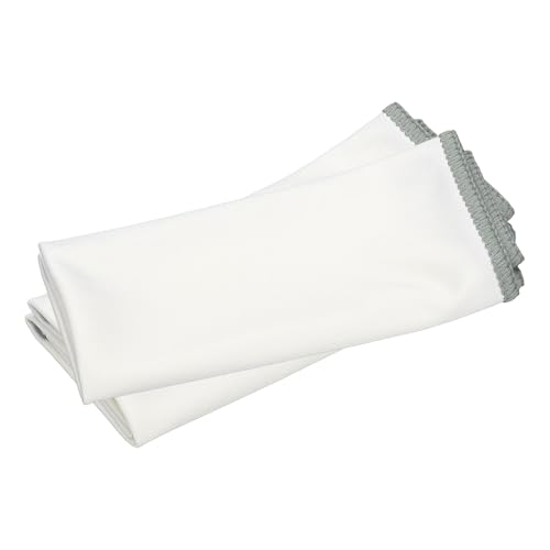 uxcell 2Pcs Glass Polishing Cloth, 15.7x11.8 Microfiber Cleaning Cloths Lint & Streak Free Quickly Drying Towels for Glassware, Cars, Glasses, Phone Screens, Sunglasses, Gray & White