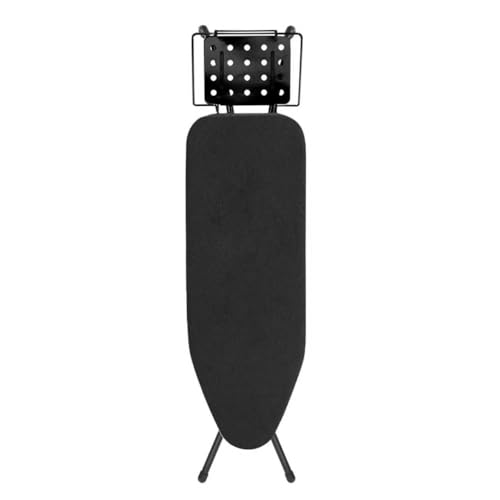 Ironing Board, 43x14 Inch Iron Board with Steam Rest, Heavy Duty Metal Frame Legs Ironing Table with Heat Resistant Cover Mat, Foldable Full Size Hanger Ironing Stand (Black, 52" L x 14" W x 34.6" H) - color: Black
