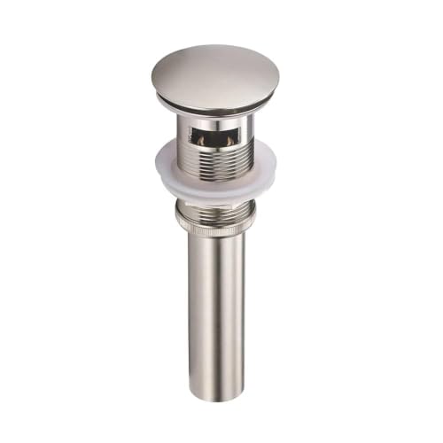 Bathroom Sink Drain with Overflow - Big Cap Pop up Drain Fit for Large Undermount Sink with Standard 1 3/4" Drain Opening,Brushed Nickel,YDPOP-3 - color: Brushed Nickel, size: With Overflow