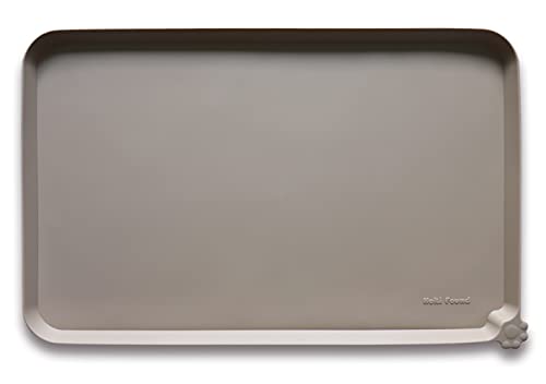 Hoki Found - Waterproof Pet Feeding Mats with High Lips, Multiple Size and Colors -T - color: Tan, size: 19" x 12"