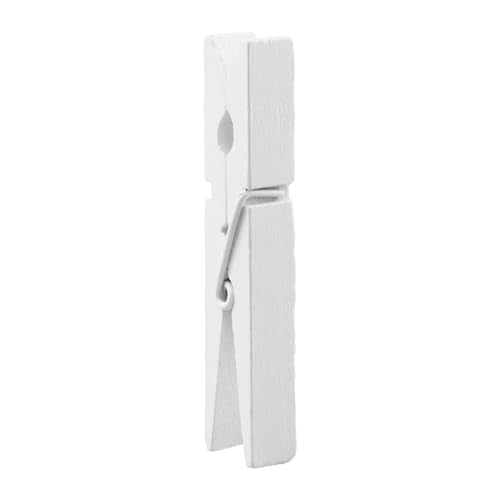 HEEHEE 24 PCS 2.83 Inch White Wooden Clothespins Strong Spring Grip Durable Natural Wood Texture Multipurpose for Crafts Laundry Photo Hanging - size: White 2.83x0.39" (7.2x1cm)-24 PCS