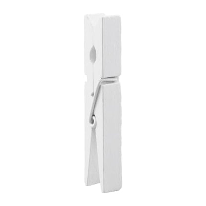 HEEHEE 24 PCS 2.83 Inch White Wooden Clothespins Strong Spring Grip Durable Natural Wood Texture Multipurpose for Crafts Laundry Photo Hanging - size: White 2.83x0.39" (7.2x1cm)-24 PCS