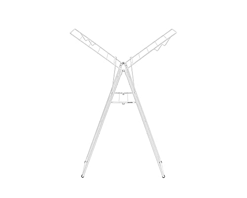Brabantia HangOn Compact Clothes Drying Rack | 49ft (15m) | White | Small Indoor Clothes Airer Laundry Stand with 2 Fold-Out Wings & Hanger Hooks, Folds Flat, Ideal for Condos | Fits Full Load - color: Fresh White