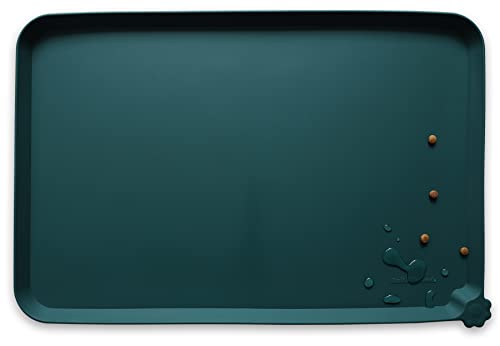 Hoki Found Silicone Pet Food Mats Tray - High-Lips Pet Dog Cat Bowl Mats - Dog Pet Cat Feeding Mat - Waterproof Dog Cat Food Mats -Pet Water Mats for Floors - Dark Cedar - color: Dark Cedar, size: 19" x 12"