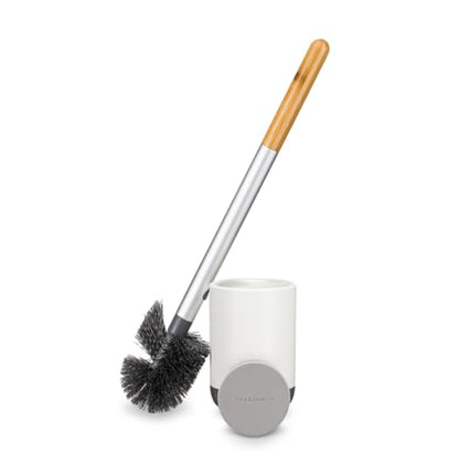 Full Circle Quick Drying Toilet Brush, Replaceable Head, White - color: Starter Kit, style: Toilet Brush
