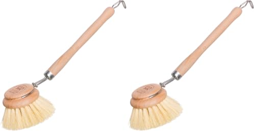 Redecker Dish Brush, Tampico Fiber, 2 Inch Round, Single – Wooden Dish Scrub Brush for Dishes & Cookware, Untreated Beechwood, Made in Germany (Pack of 2) - size: Single Unit, 2-Inches Diameter (Pack of 2)