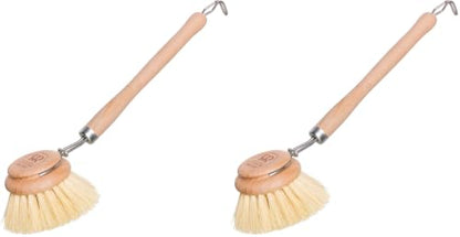 Redecker Dish Brush, Tampico Fiber, 2 Inch Round, Single – Wooden Dish Scrub Brush for Dishes & Cookware, Untreated Beechwood, Made in Germany (Pack of 2) - size: Single Unit, 2-Inches Diameter (Pack of 2)