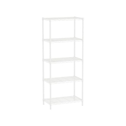 SINGAYE 5 Metal Shelves Wire Shelving Storage Shelf Adjustable Unit Pantry - color: White, size: 5 Tier 14"Dx24"Wx59.5"H