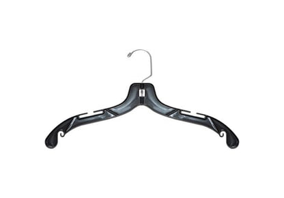NAHANCO 17” Black Mid-Heavyweight Plastic Hanger, Chrome Hook, 100 Pack - color: Black With Chrome Hook