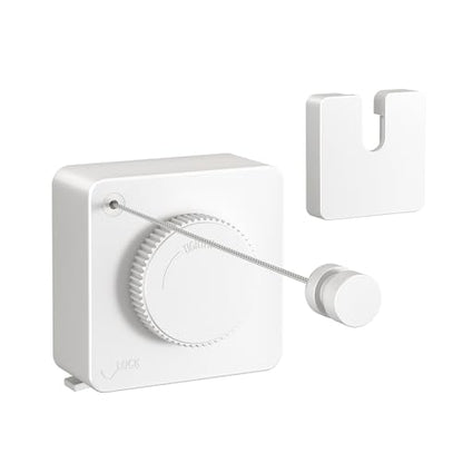 JOOM Retractable Clothesline Indoor,13.7 FT Wall Mounted Single Line,White - color: White Square