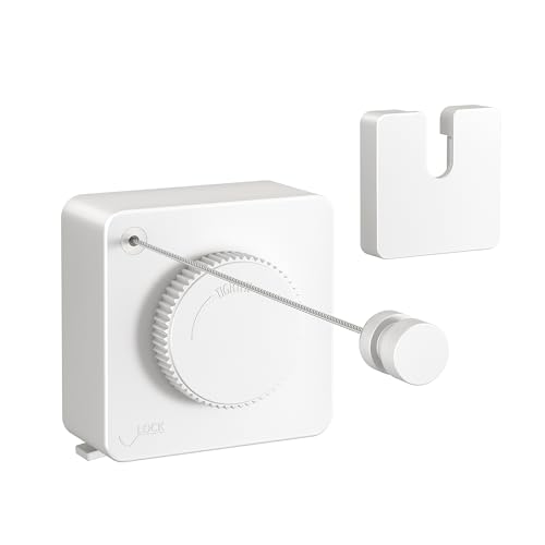 JOOM Retractable Clothesline Indoor,13.7 FT Wall Mounted Single Line,White - color: White Square