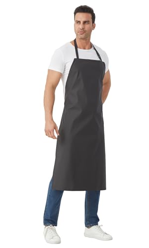 Nanxson Waterproof Apron Adjustable Dishwasher Apron for Women Men - color: Black