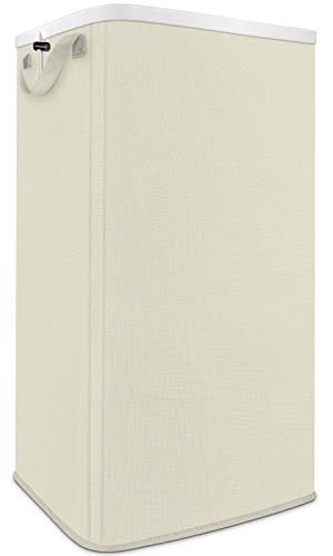 SNIGJAT Extra Large Laundry Hamper, Folding 100L Laundry Basket, Beige - color: Beige, size: 100L