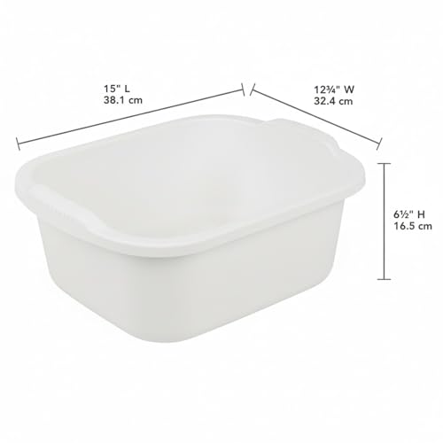 Plastic Wash Tub Dishpan Basin and Foot Bath for Soaking Feet - White - color: White
