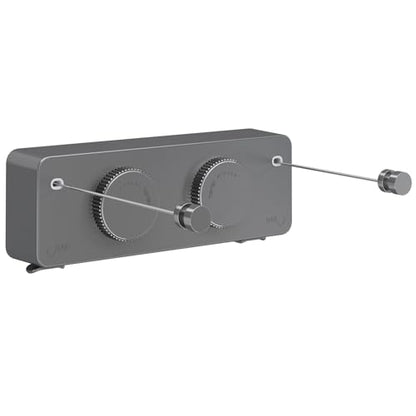 Danpoo Retractable Clothesline, Anti-Sag Adjustable Knob Heavy-Duty Clothes Line for Indoors/Outdoors with 2 * 13.8ft Stainless Steel Wire, Laundry Wall Drying Solutions, Gray - style: Grey