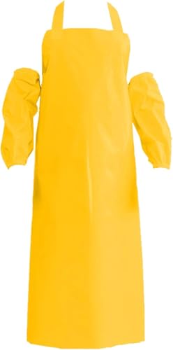 ELEBOX 2 Pack Waterproof Chemical Resistance Safety Apron with Sleeves for Dishwashing, Butchering & Dog Grooming