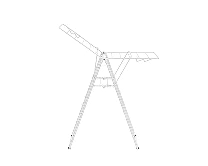 Brabantia HangOn Compact Clothes Drying Rack | 49ft (15m) | White | Small Indoor Clothes Airer Laundry Stand with 2 Fold-Out Wings & Hanger Hooks, Folds Flat, Ideal for Condos | Fits Full Load - color: Fresh White