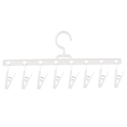 BESTYASH Foldable Windproof Clips Socks Clips Multi-Purpose Hanger with 8 Clips for Socks Underwear Hat Storage Laundry Drying Rack Closet Organization