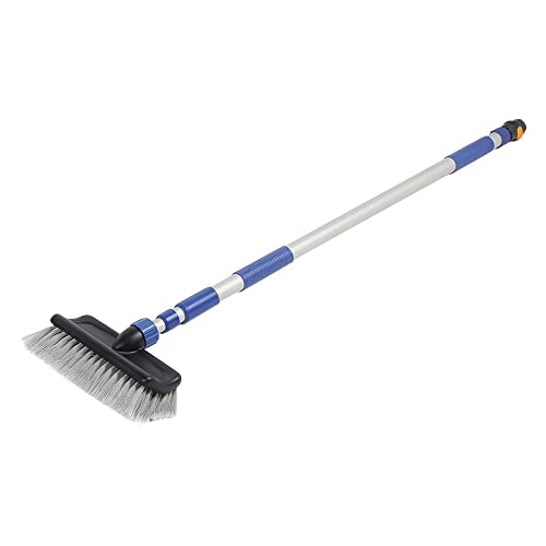 Camco Flow-Through Wash Brush with Push Button Telescoping Handle - Connect to Standard Water Hose to Clean Your Vehicle | Great for RV, Truck Boat and Car Washing - (41960) - style: Standard