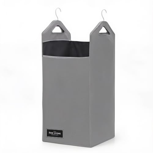 TFLC Hanging Laundry Hamper bag, Portable Clothes Hampers for Laundry, Gray - color: Gray, size: Single Compartment