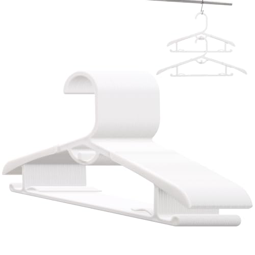 40 Pack Plastic Hangers 13-17 Inch Adjustable Clothes Hanger White - size: Normal