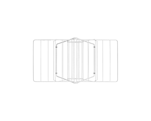 Brabantia HangOn Compact Clothes Drying Rack | 49ft (15m) | White | Small Indoor Clothes Airer Laundry Stand with 2 Fold-Out Wings & Hanger Hooks, Folds Flat, Ideal for Condos | Fits Full Load - color: Fresh White