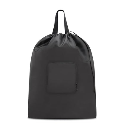Travel Laundry bags, Dirty Clothes Travel Bag with Handles, Portable Small laundry Sack for Travelling, Suitcase, Gym, Camping (Black | 1 Pack) - color: Black | 1 Pack