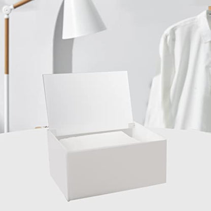 Acrylic Dryer Laundry Sheet Holder Dispenser Container Box with Lid, White - color: White