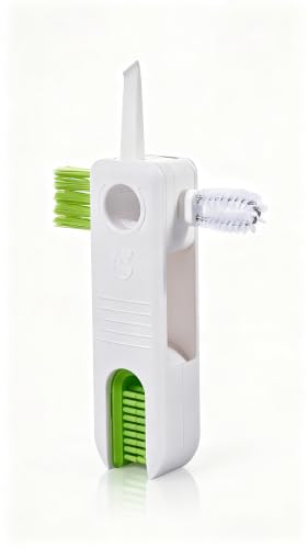 4‑in‑1 Cup Lid Cleaning Brush, Gap & Seal Ring Scrubber. - color: White