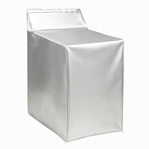 1Pack Washer and Dryer Covers Outdoor Washing Machine Cover for Top and Front Load 420D PU Waterproof Laundry Dryer Cover with Zipper and Storage Bag, W29”x D28”x H43” (Silver) - color: Silver, size: Pack of 1